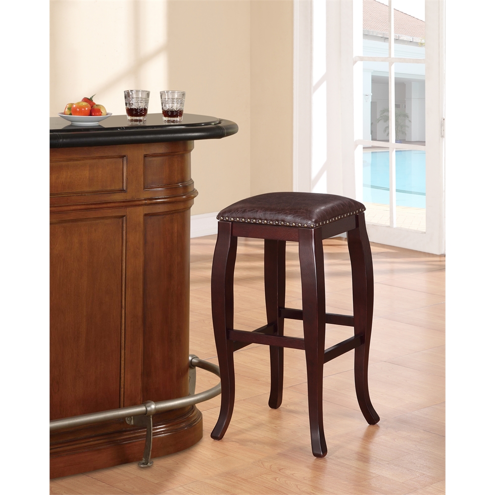 San Francisco Square Top Bar Stool - Brown. Picture 2