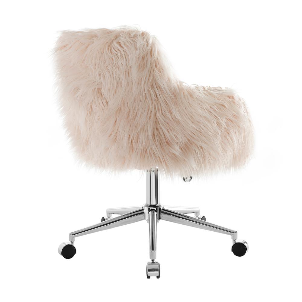 Fiona Faux Fur Office Chair, Pink. Picture 6