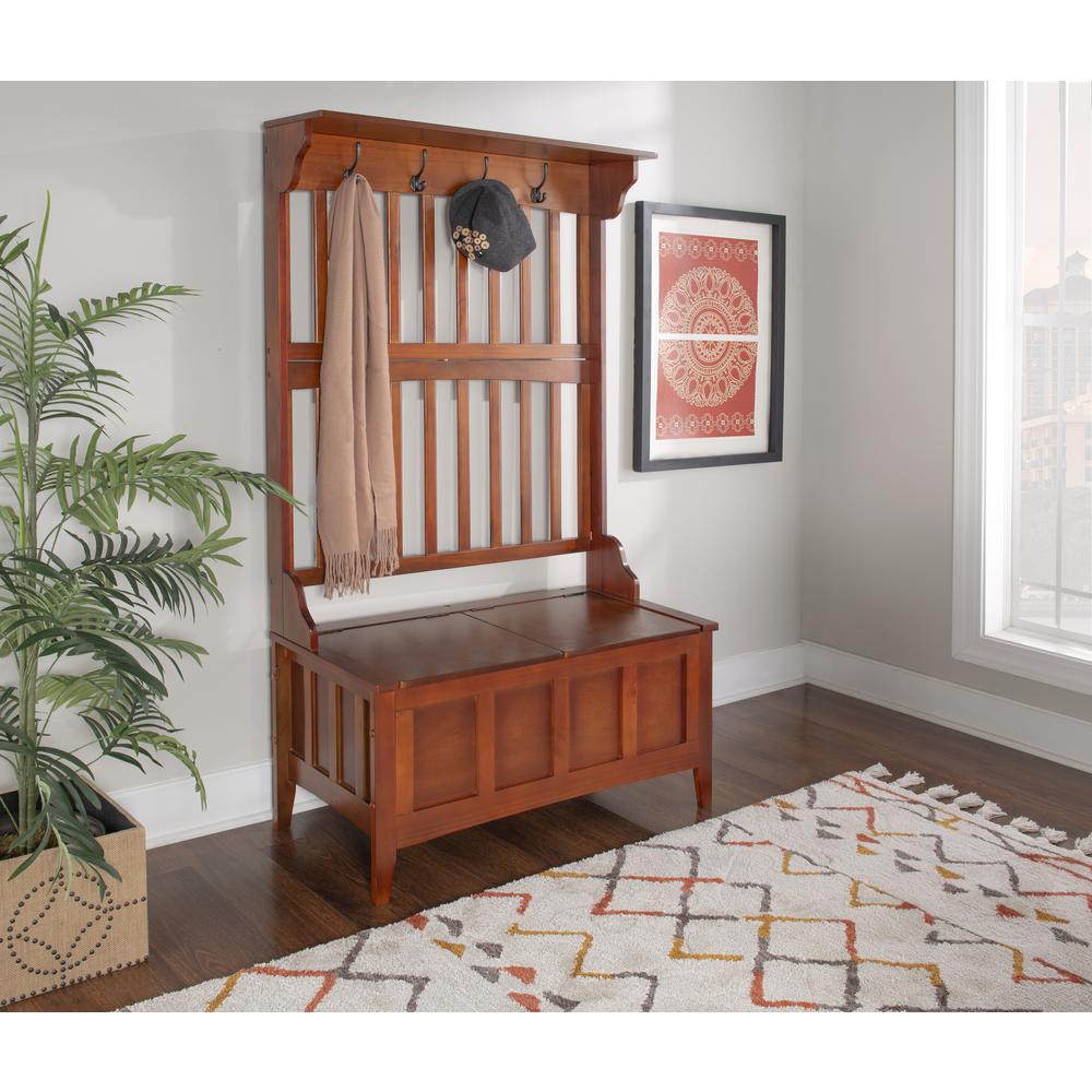 Hall Tree With Storage Bench. Picture 15