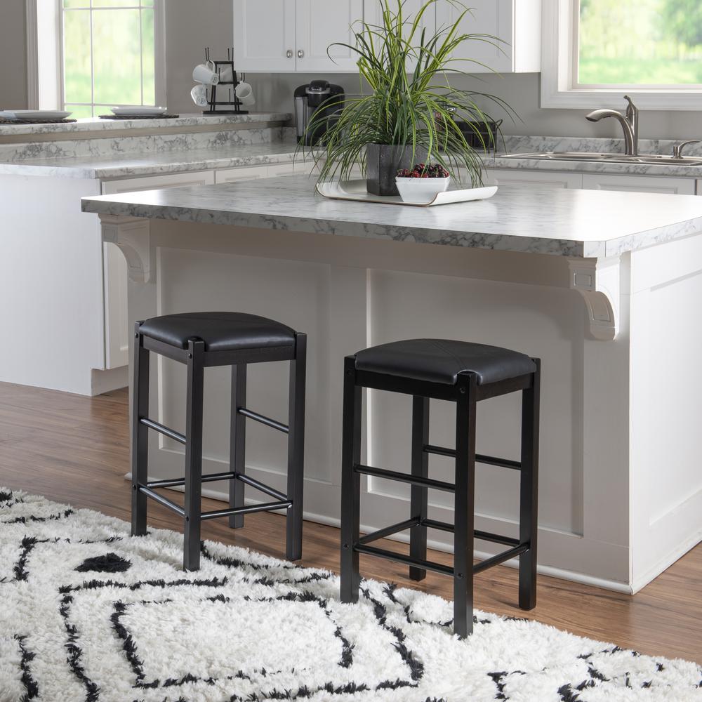 Lancer Backless Counter Stools, Black - Set of Two. Picture 19