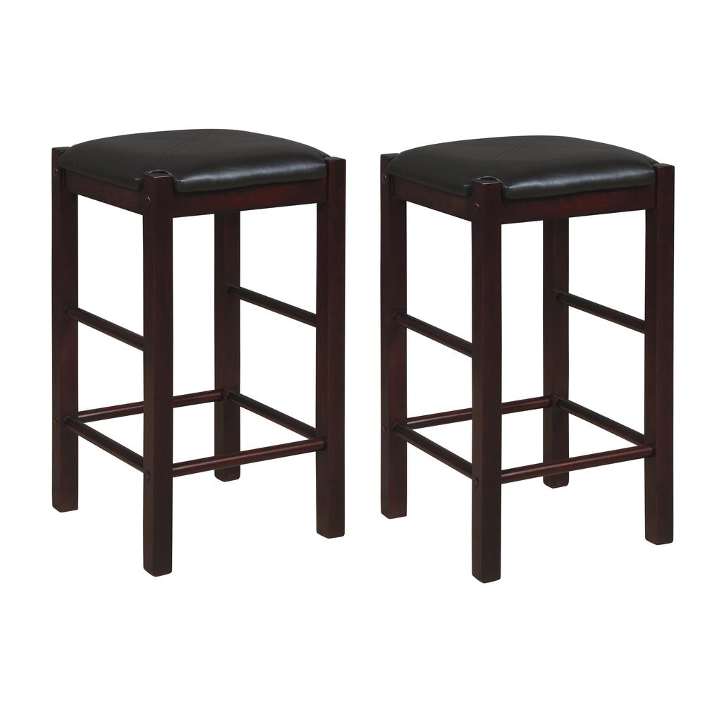 Lancer Backless Counter Stools, Espresso - Set of Two. Picture 14