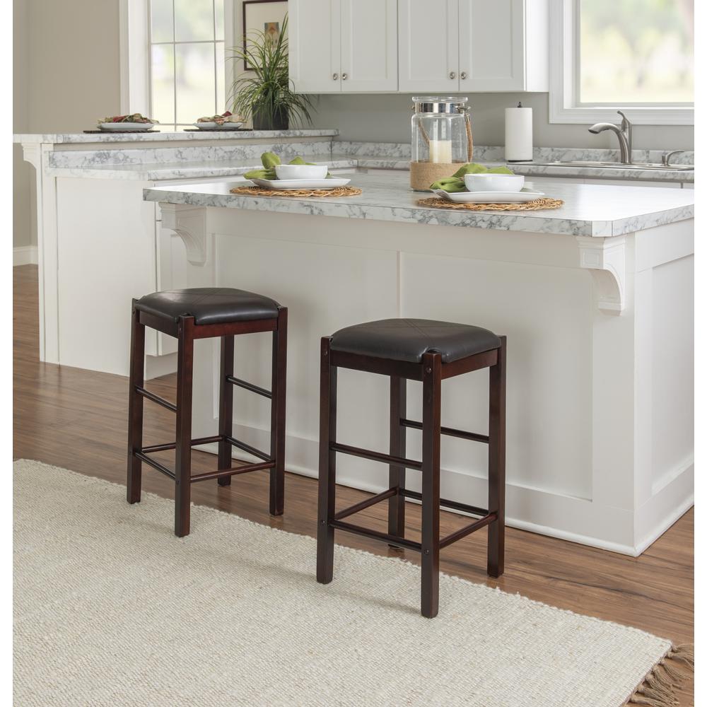 Lancer Backless Counter Stools, Espresso - Set of Two. Picture 15