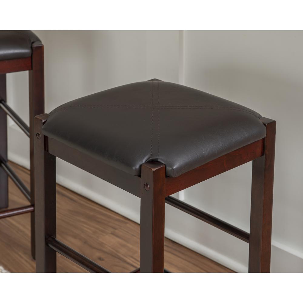 Lancer Backless Counter Stools, Espresso - Set of Two. Picture 16