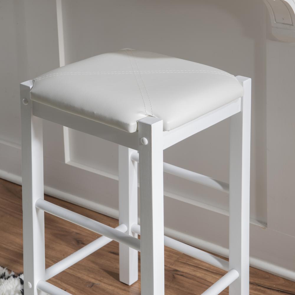 Lancer Backless Counter Stools, White - Set of Two. Picture 14