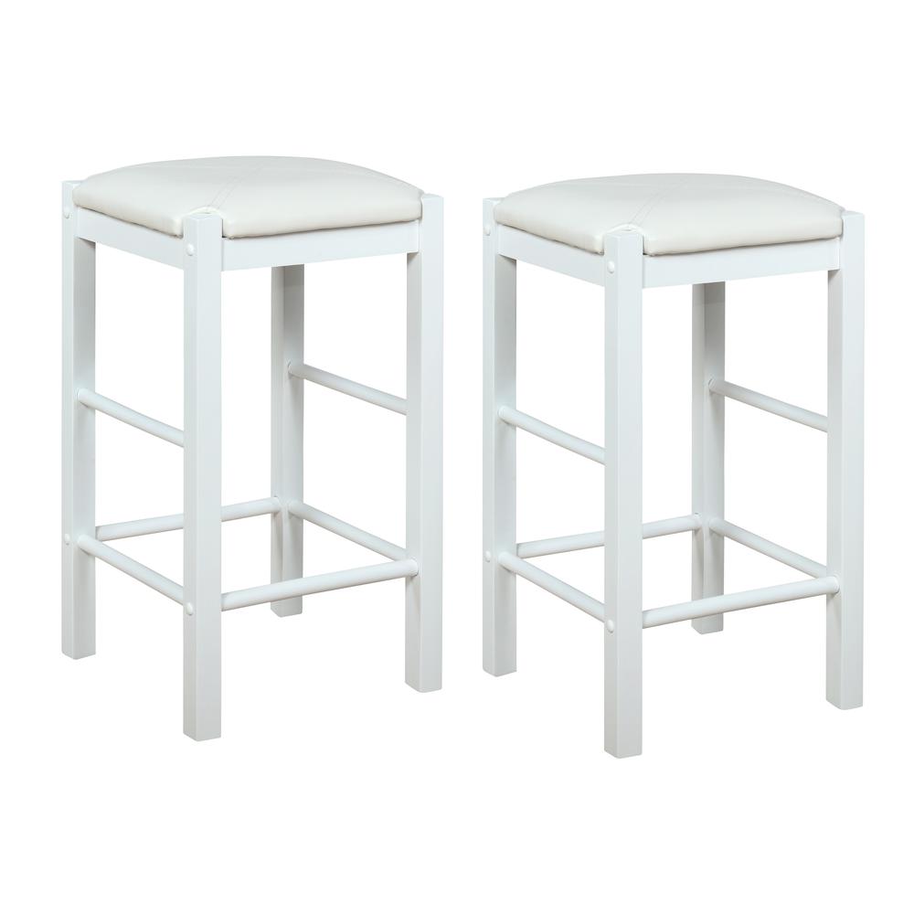 Lancer Backless Counter Stools, White - Set of Two. Picture 20