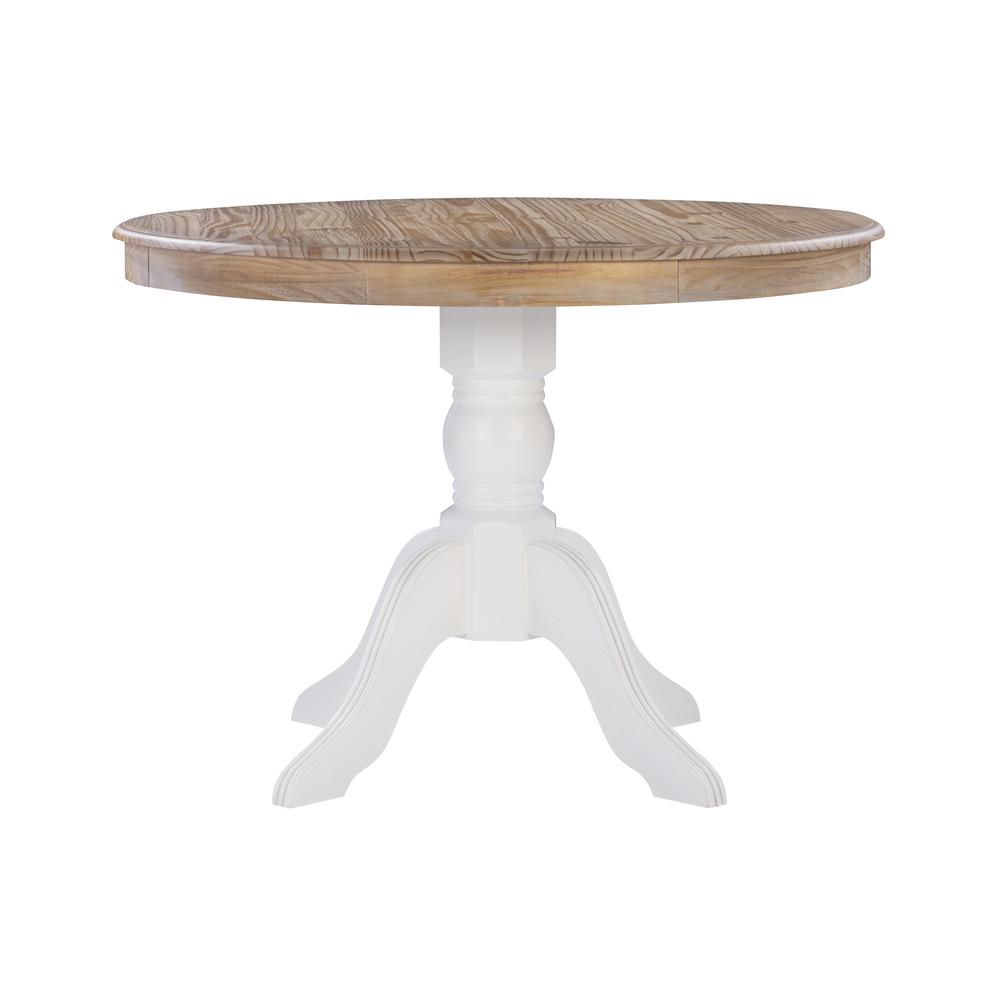 Tobin Pedestal Dining Table, Natural And White. Picture 3