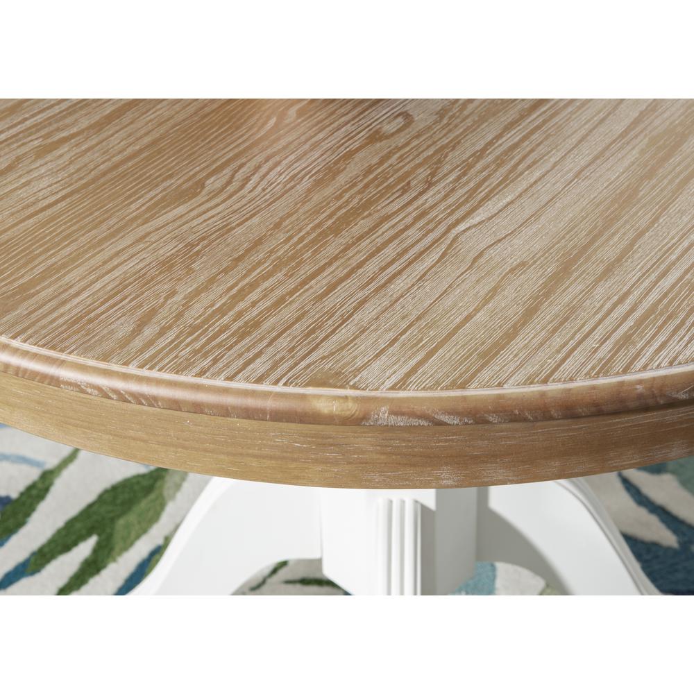 Tobin Pedestal Dining Table, Natural And White. Picture 5