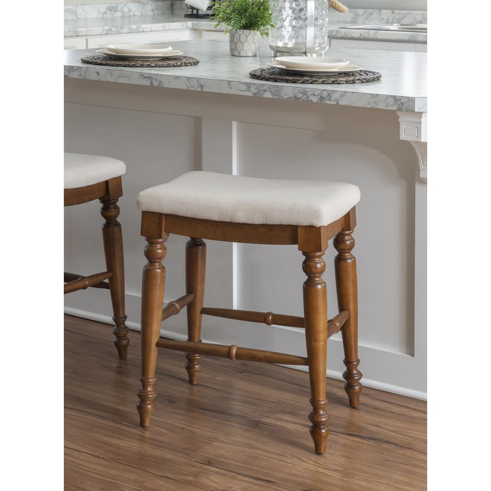 Marino 25" Backless Counter Stool, Linen/Walnut. Picture 6