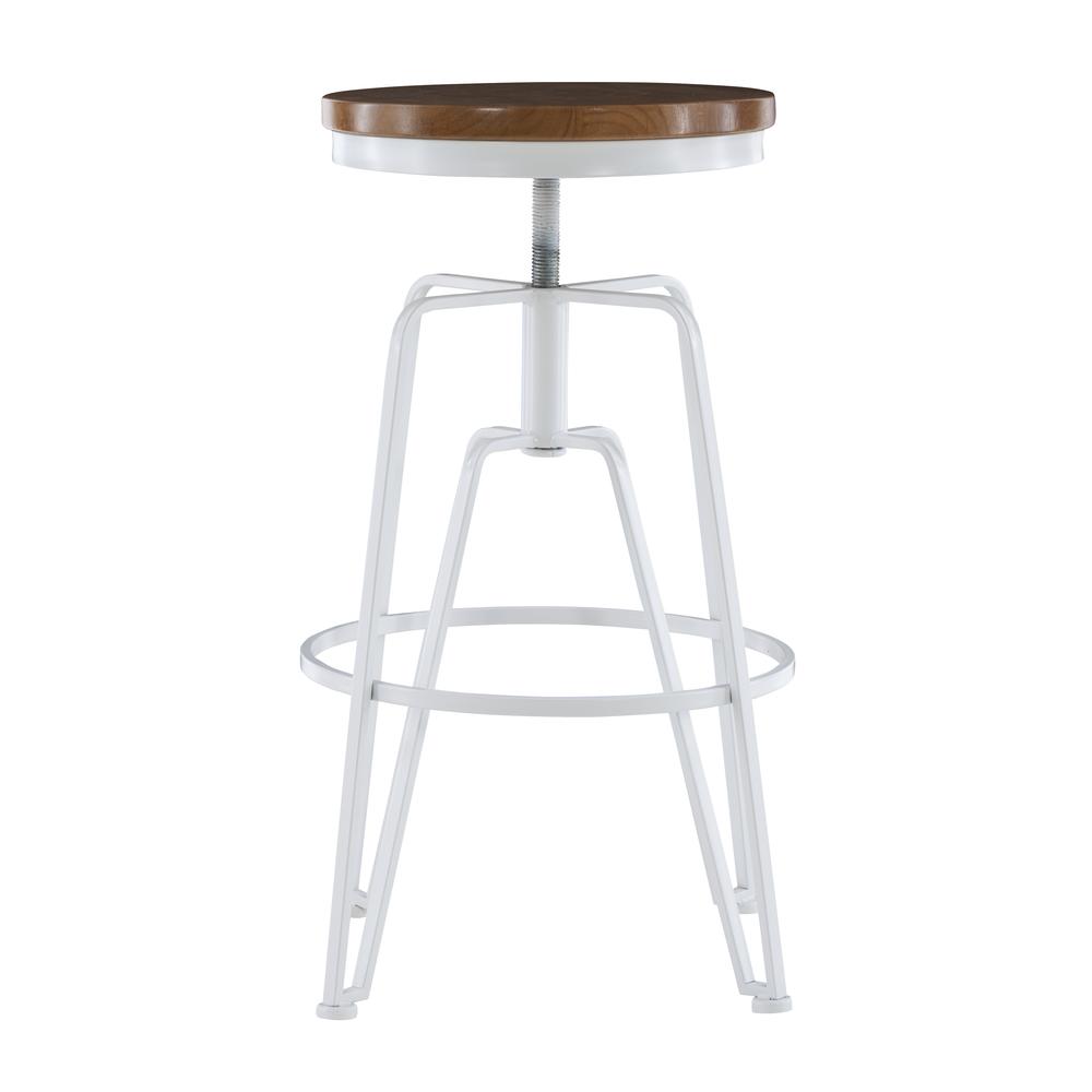 White Metal and Wood Stool. Picture 8