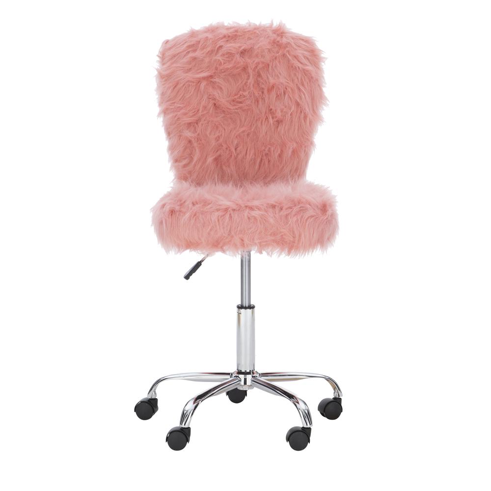 Faux Flokati Armless Office Chair Blush. Picture 7