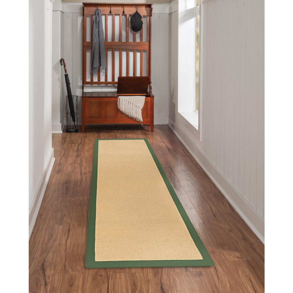 Athena Sisal & Green Rug, Size 2.6 x 8. Picture 2