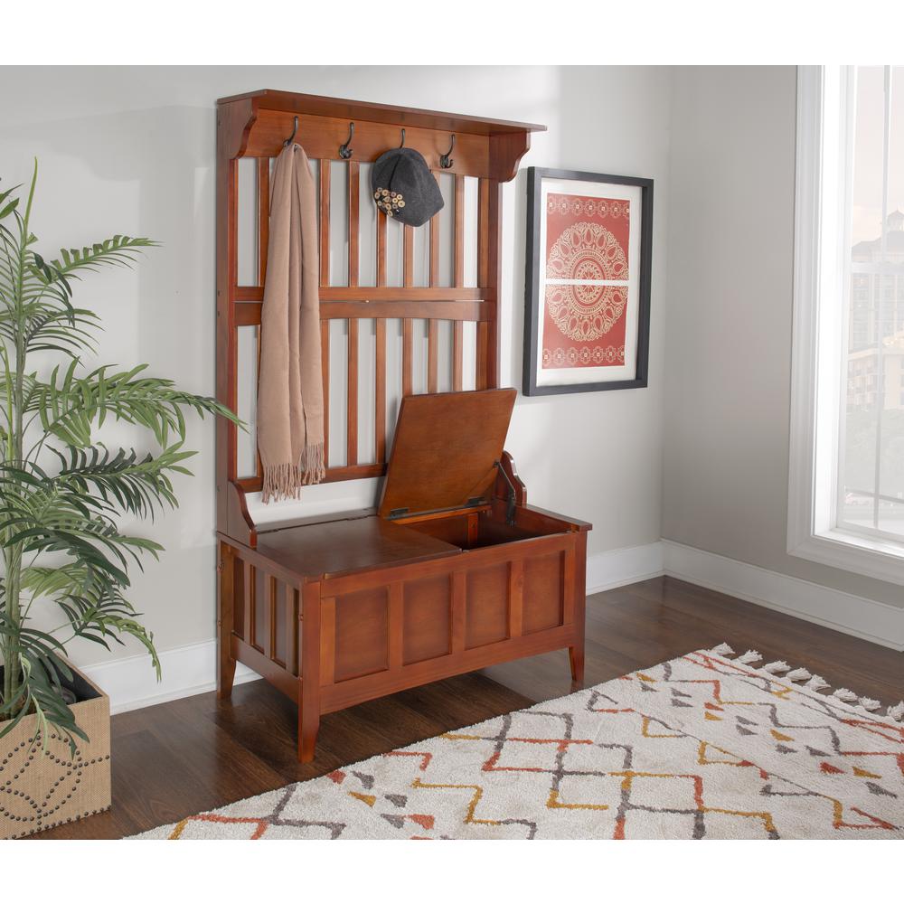 Hall Tree With Storage Bench. Picture 4