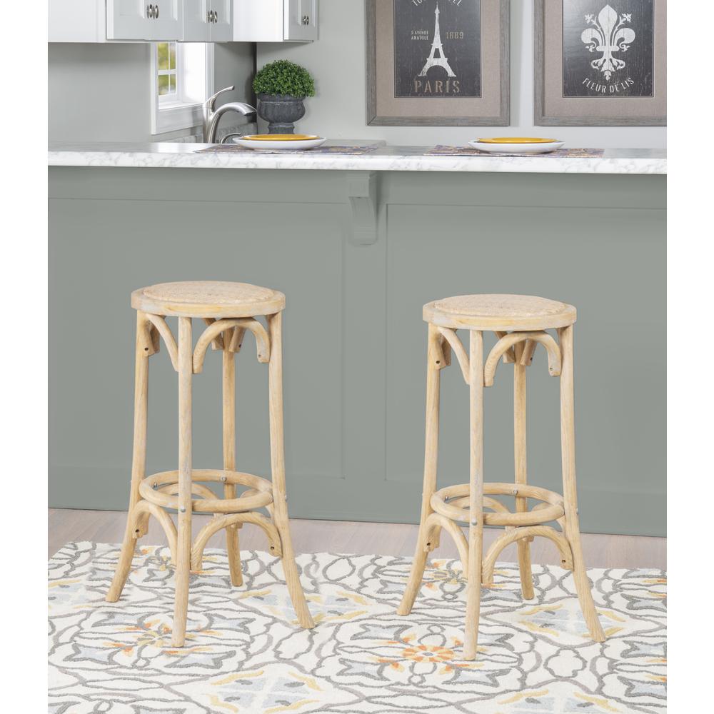 Rae Rattan Seat Backless Bar Stool. Picture 3