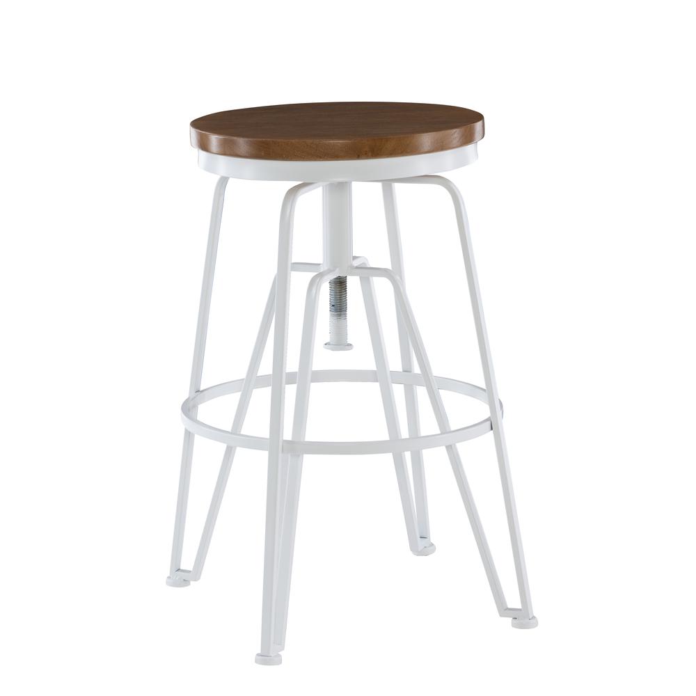 White Metal and Wood Stool. The main picture.