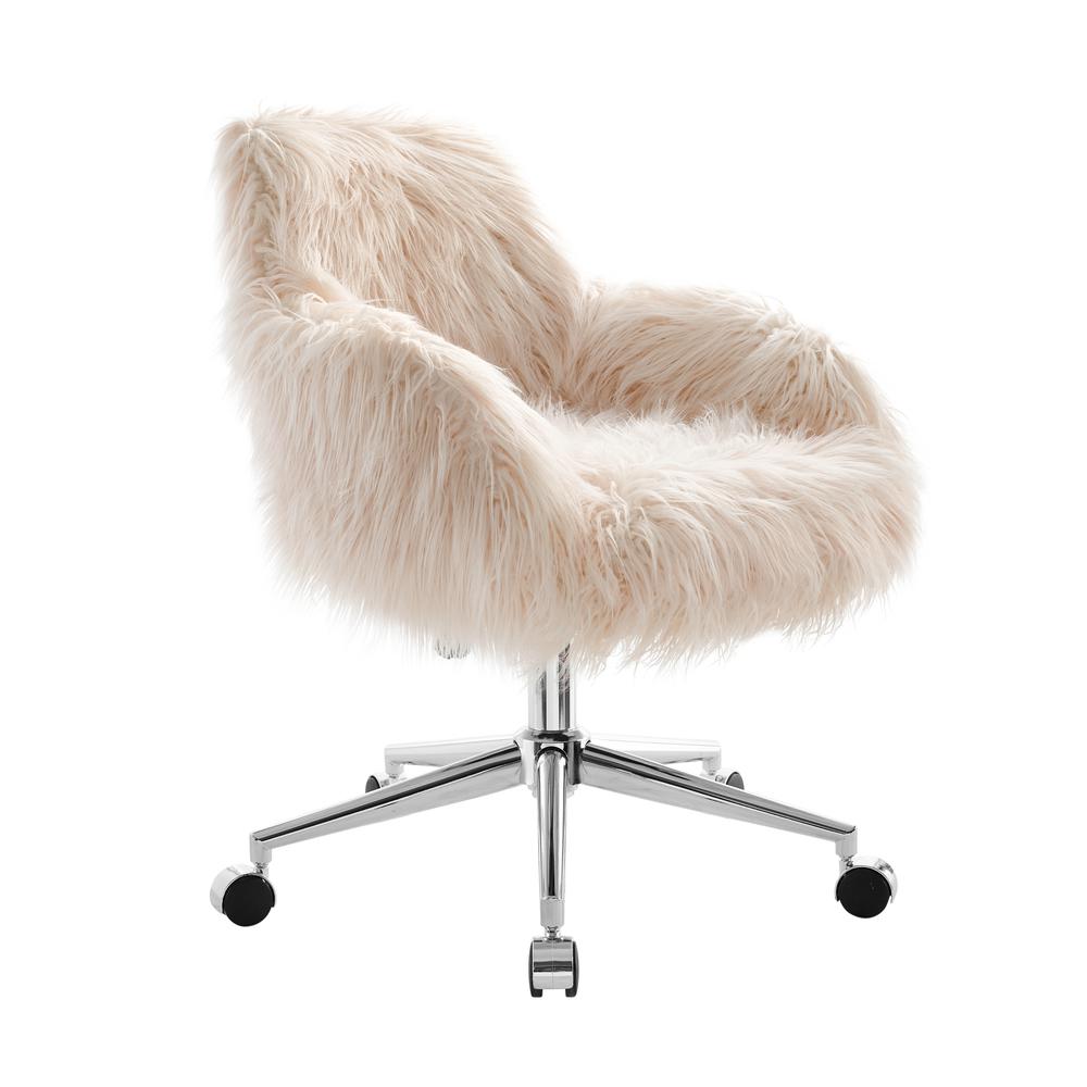 Fiona Faux Fur Office Chair, Pink. Picture 4