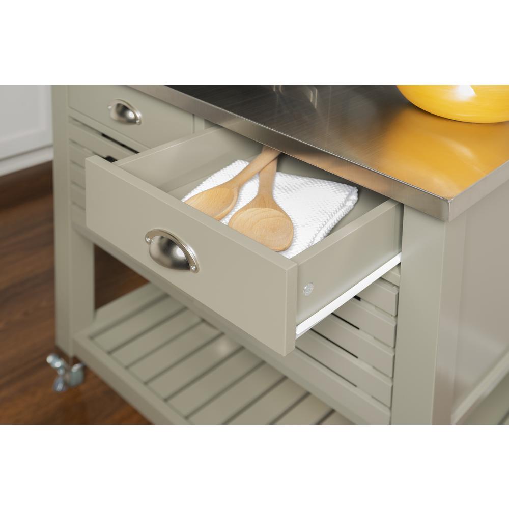Noelle Grey Kitchen Cart. Picture 10