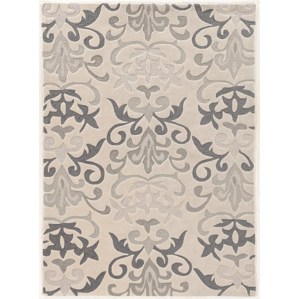 Trio Chasm Ivory & Grey 5x7, Rug. Picture 1