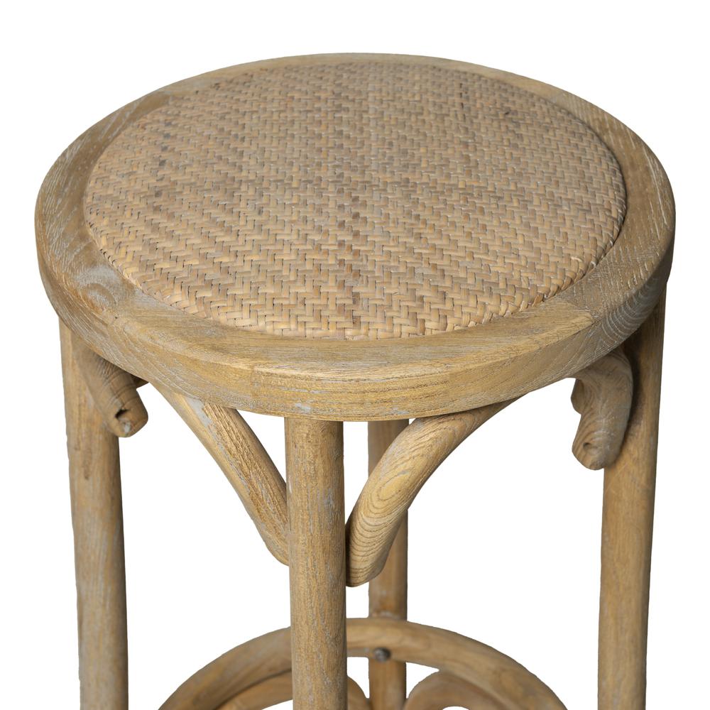 Rae Rattan Seat Backless Bar Stool. Picture 1