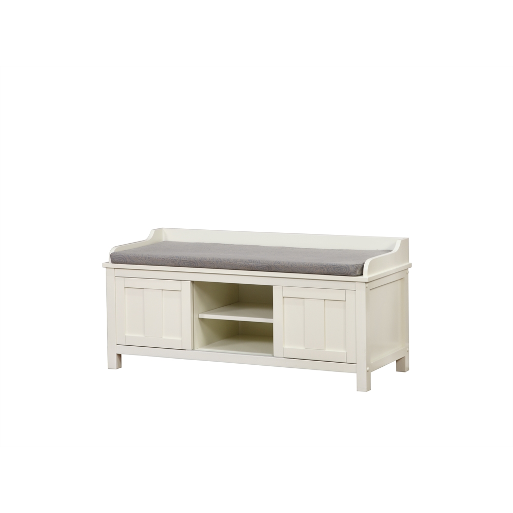 Lakeville White Storage Bench. Picture 1