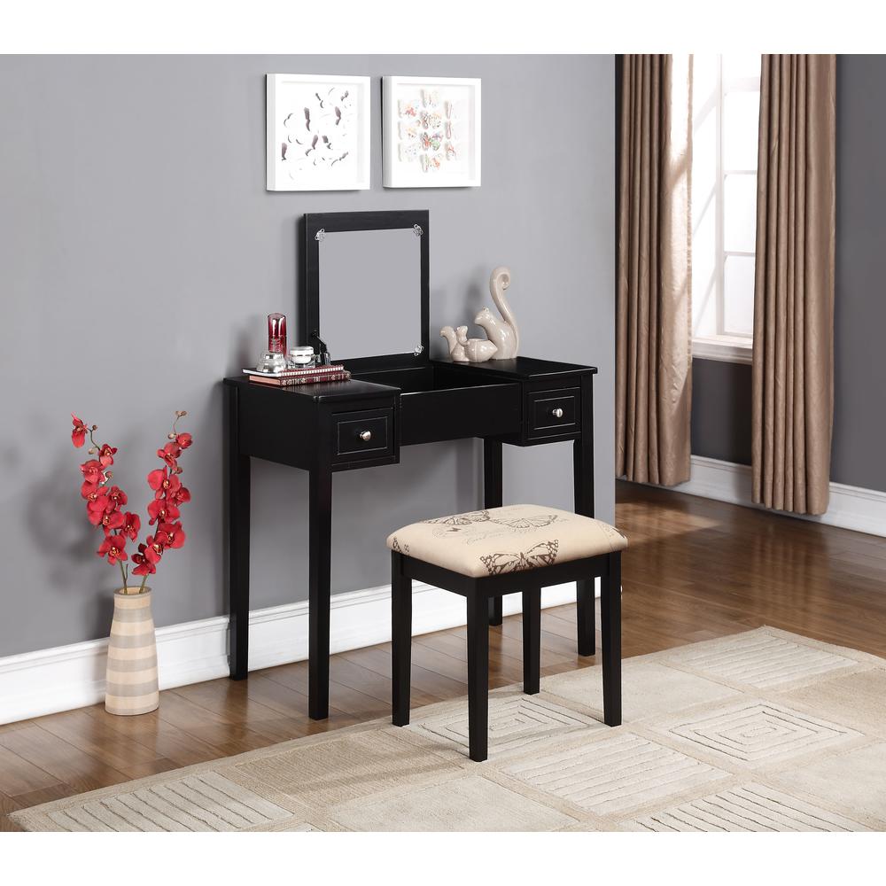 Black Butterfly Vanity And Stool. Picture 2