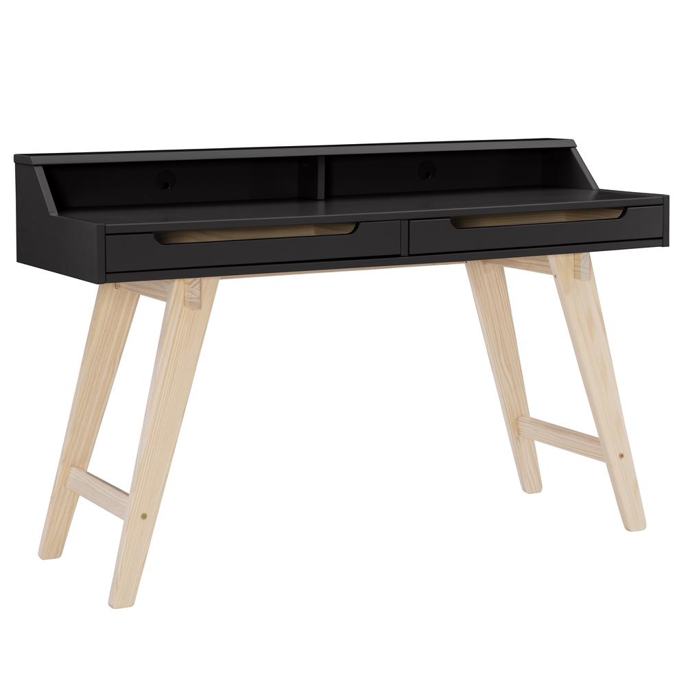 Shivley Two Drawer Desk Black. Picture 1