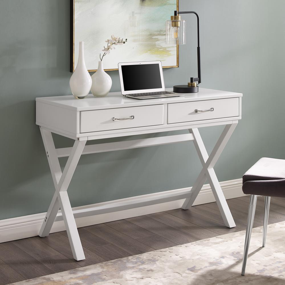 Penney 2-Drawer Desk, White. Picture 1