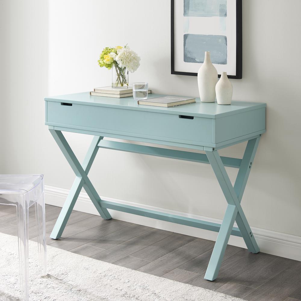 Peggy Lift Top Desk, Turquoise. Picture 1