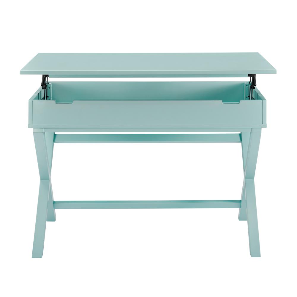 Peggy Lift Top Desk, Turquoise. Picture 8