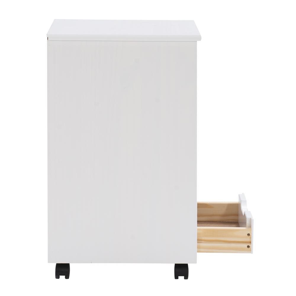 Cary Six Drawer Rolling Storage Cart, White Wash. Picture 11