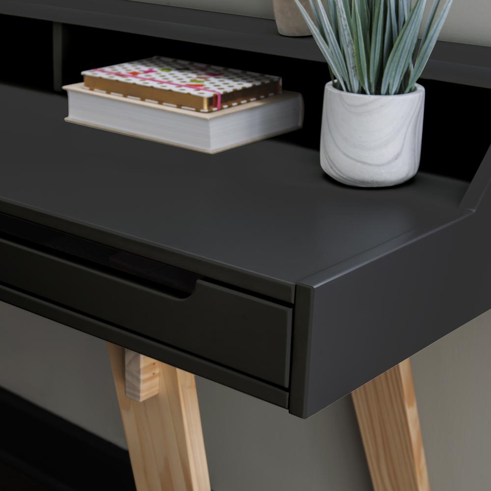 Shivley Two Drawer Desk Black. Picture 14
