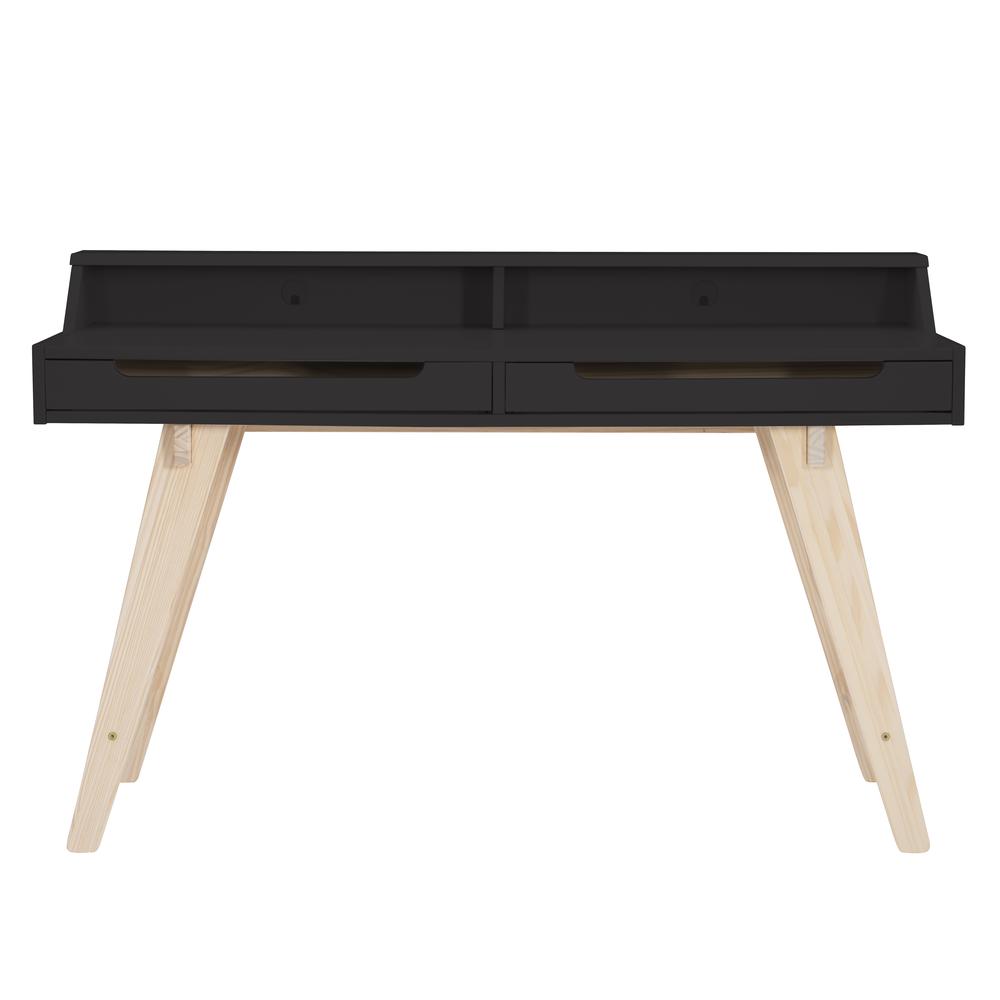 Shivley Two Drawer Desk Black. Picture 2