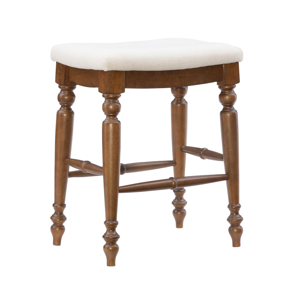 Marino 25" Backless Counter Stool, Linen/Walnut. Picture 1