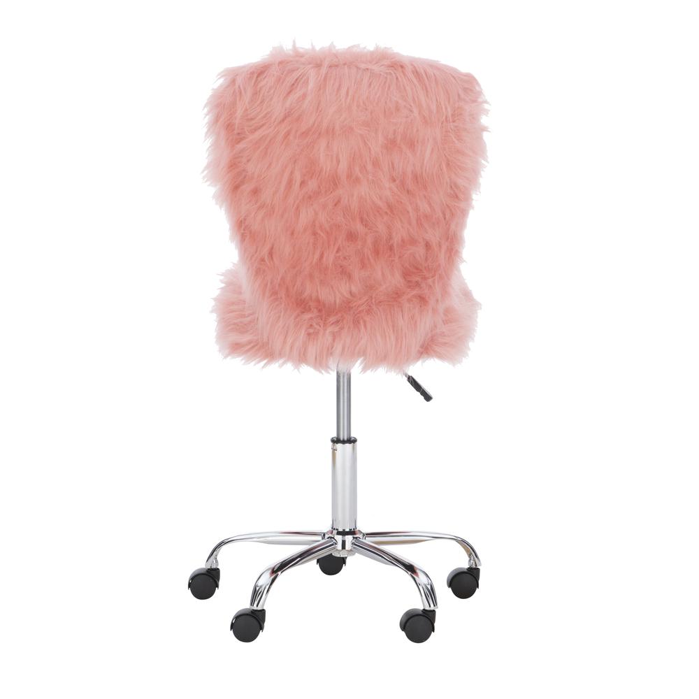 Faux Flokati Armless Office Chair Blush. Picture 10