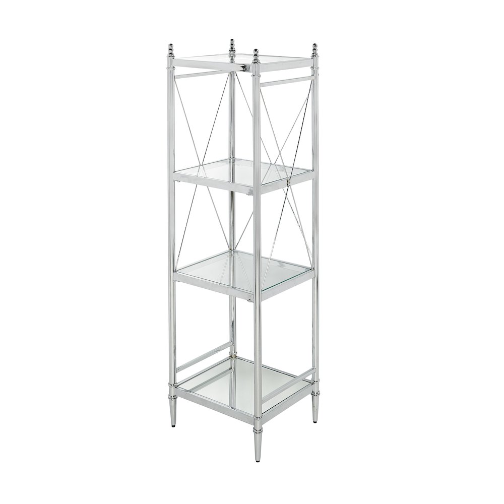 Pinnacle Chrome And Glass Four Tier Shelf. Picture 1
