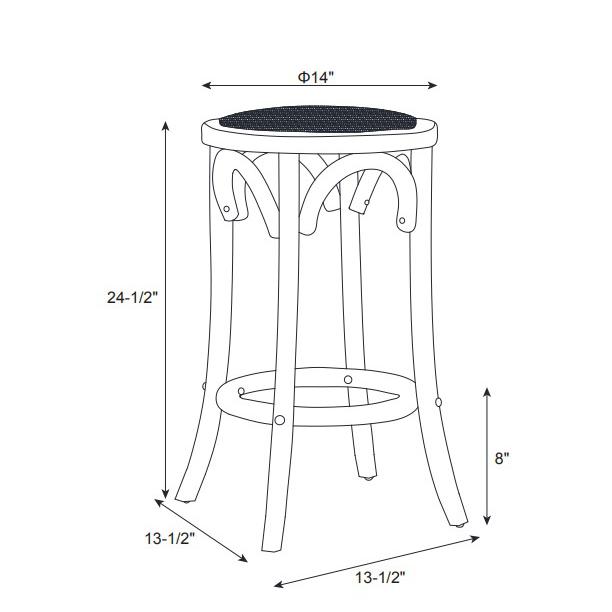 Rae Walnut Backless Counter Stool. Picture 5