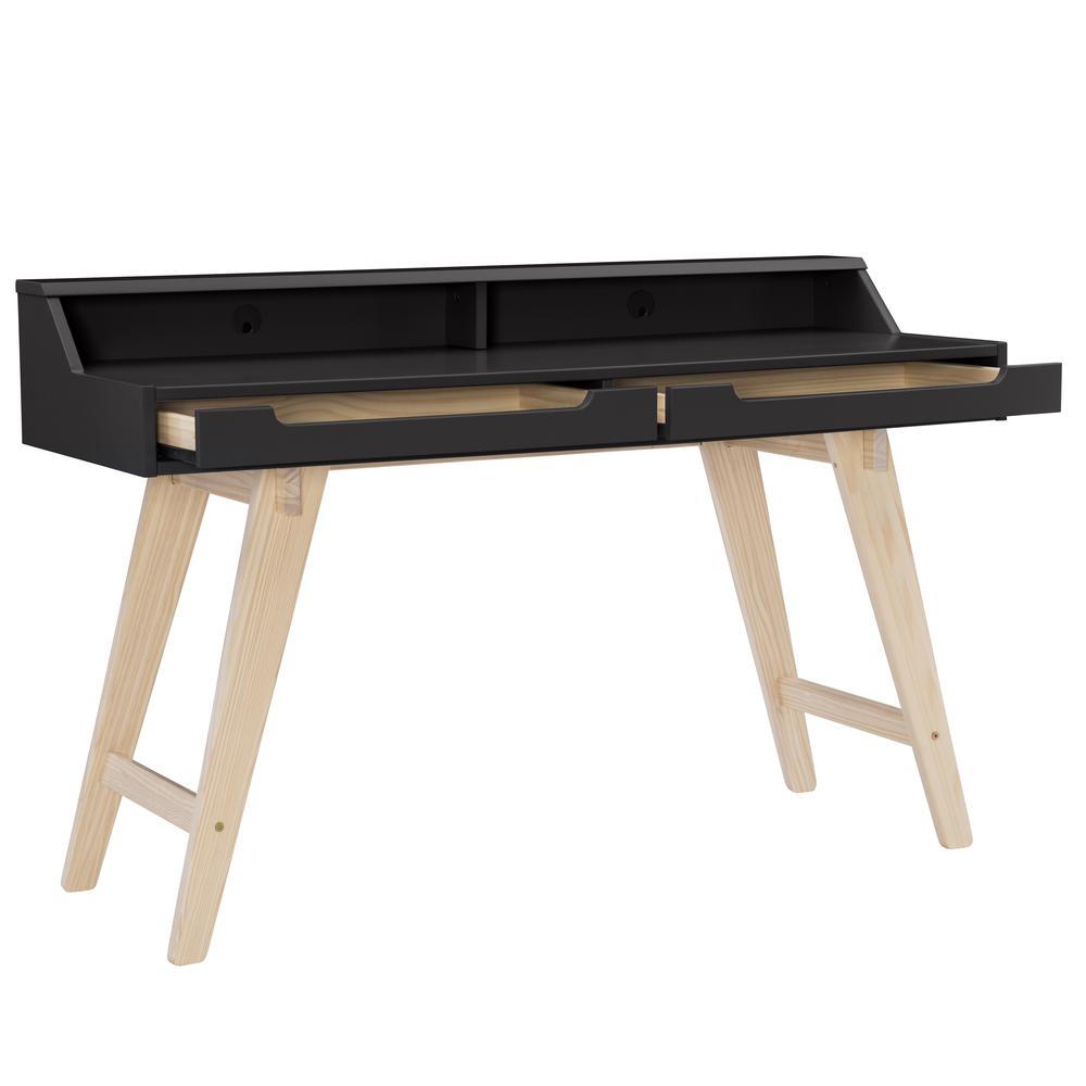 Shivley Two Drawer Desk Black. Picture 7