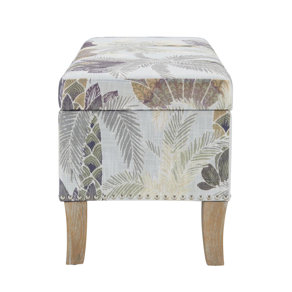 Stephanie Upholstered Storage Ottoman, Green Leaf. Picture 7