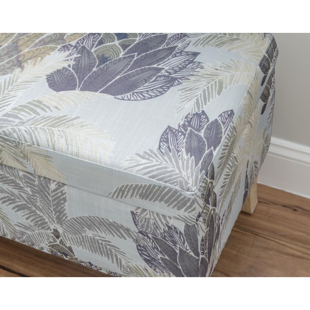 Stephanie Upholstered Storage Ottoman, Green Leaf. Picture 14