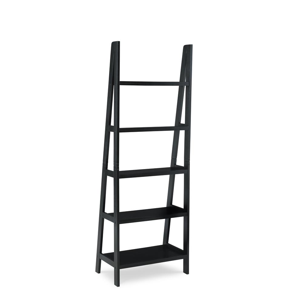 Acadia Ladder Bookshelf, Black. Picture 2