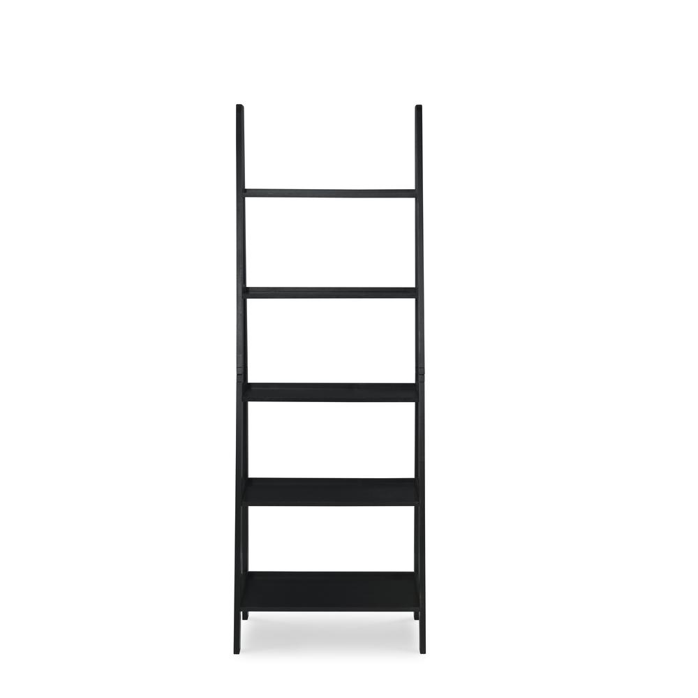 Acadia Ladder Bookshelf, Black. Picture 4