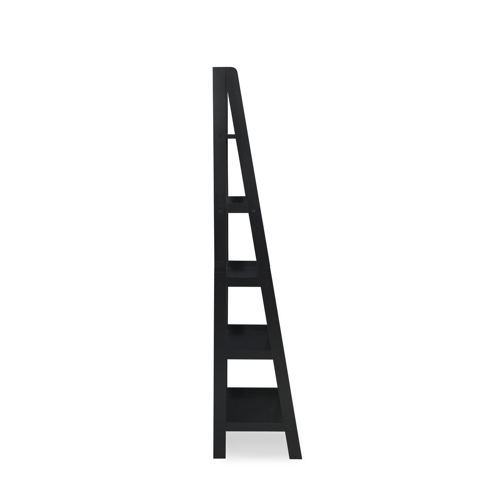 Acadia Ladder Bookshelf, Black. Picture 5