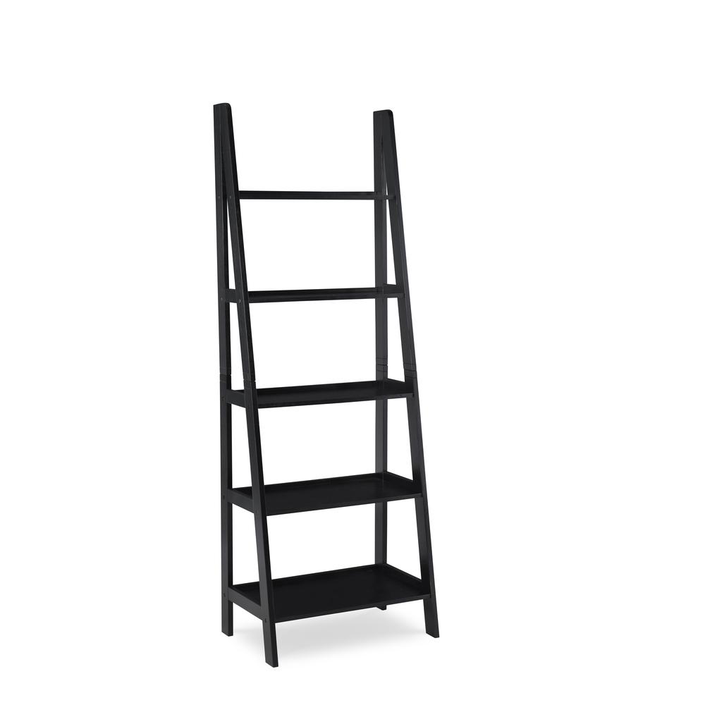 Acadia Ladder Bookshelf, Black. Picture 6