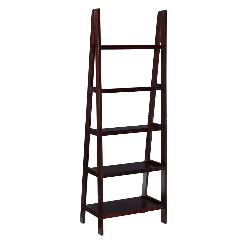 Acadia Ladder Bookshelf, Espresso. Picture 5