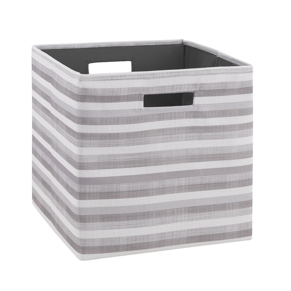 Galli Storage Bin Grey Stripe - Set Of Two. Picture 1