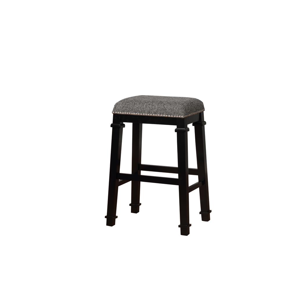 Kennedy Black and White Tweed Backless Bar Stool. The main picture.
