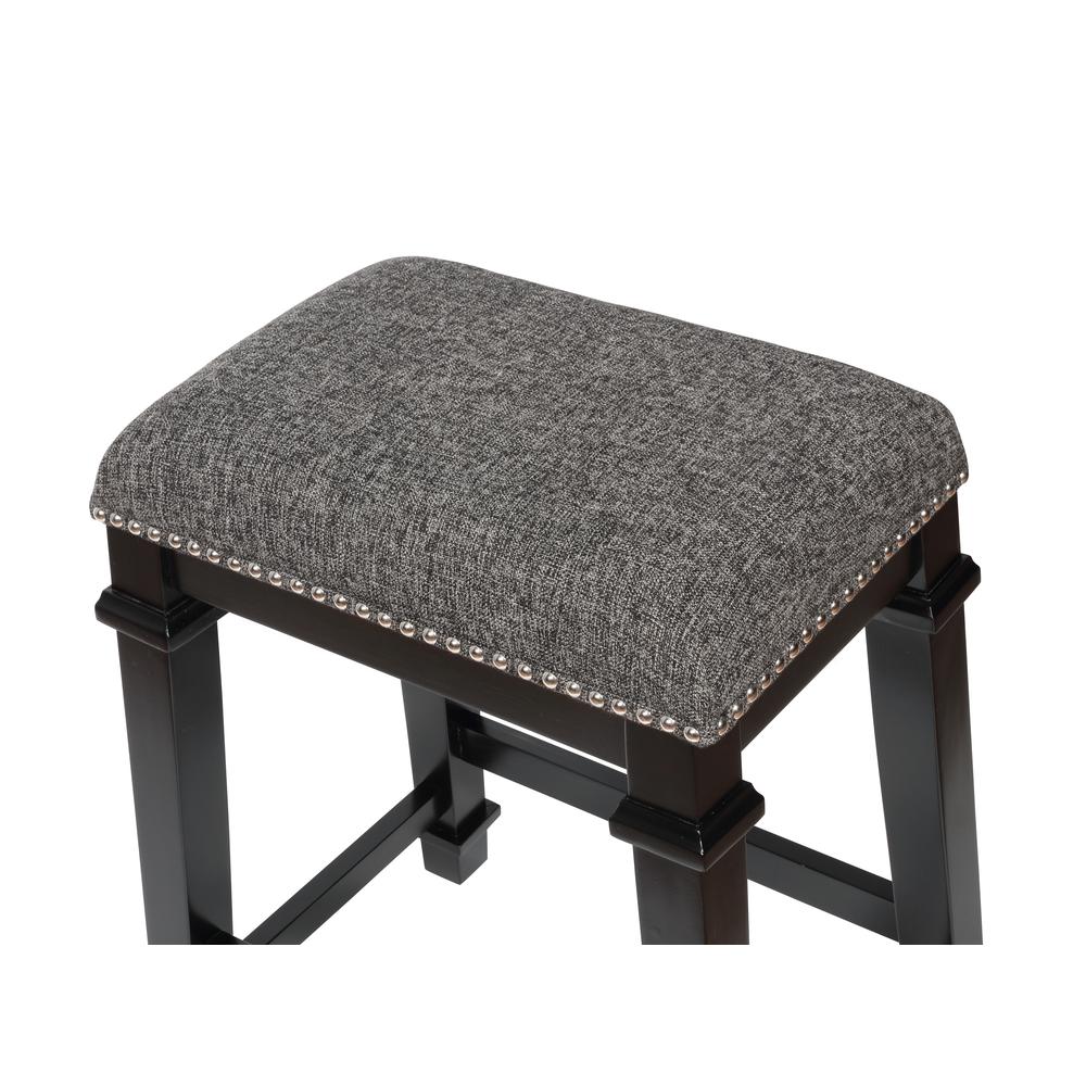 Kennedy Black and White Tweed Backless Bar Stool. Picture 2