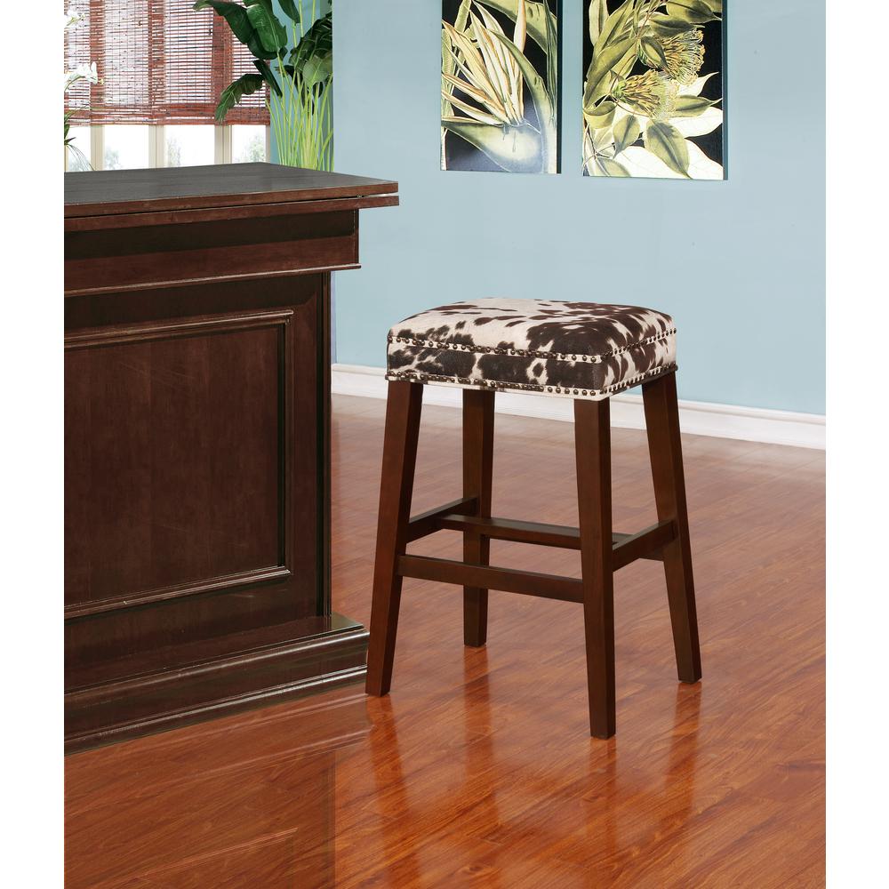 Walt Brown Cow Print Bar Stool. Picture 2