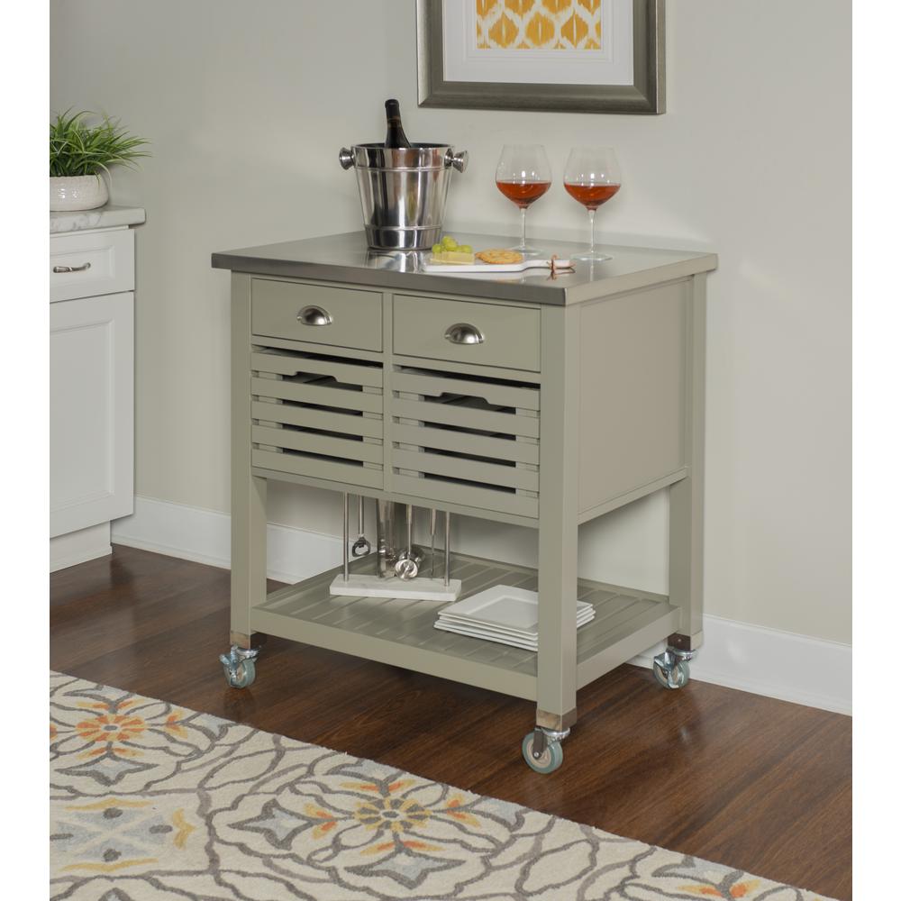 Noelle Grey Kitchen Cart. Picture 12
