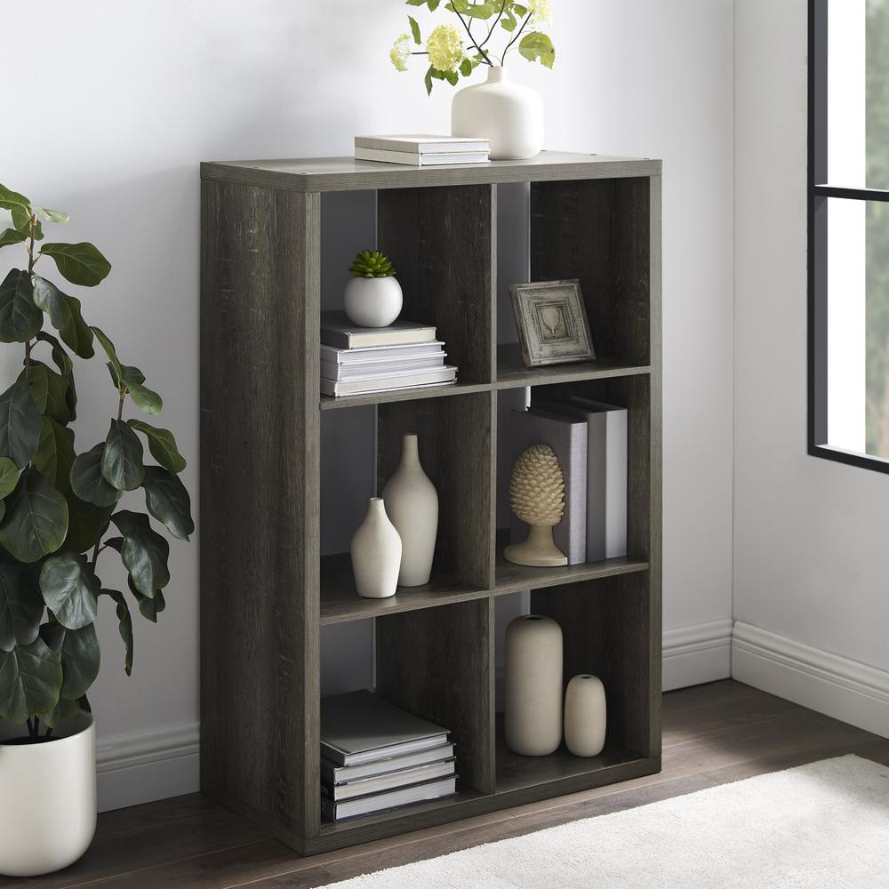 Galli 6 Cubby Storage Cabinet Grey. Picture 3