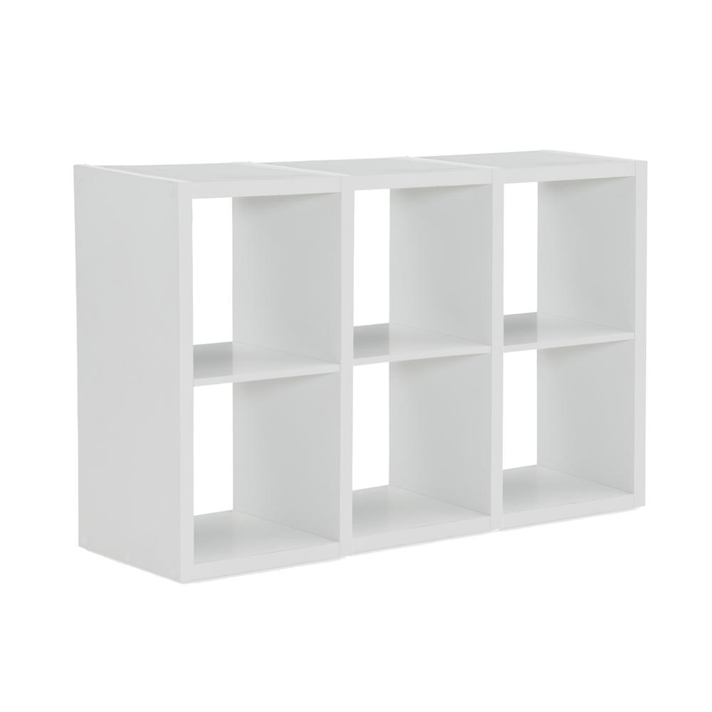 Galli 6 Cubby Storage Cabinet White. Picture 1